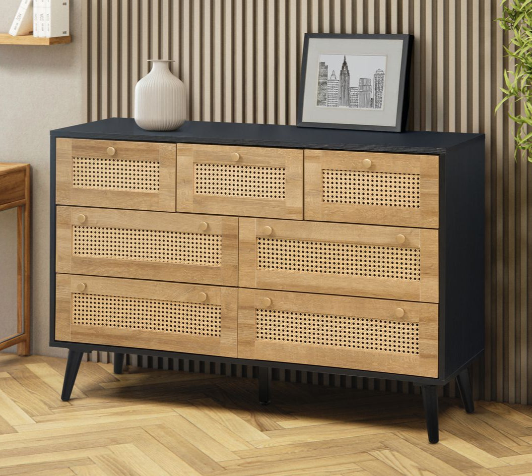 Manila Rattan 7 Drawer Chest