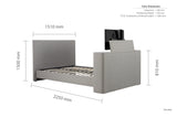 Plaza Grey Fabric TV Storage Bed