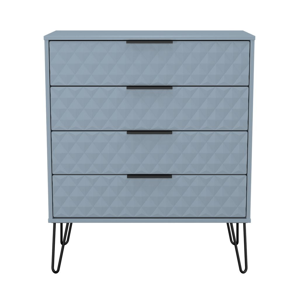 Harlequin 4 Drawer Chest with Black Hairpin Legs