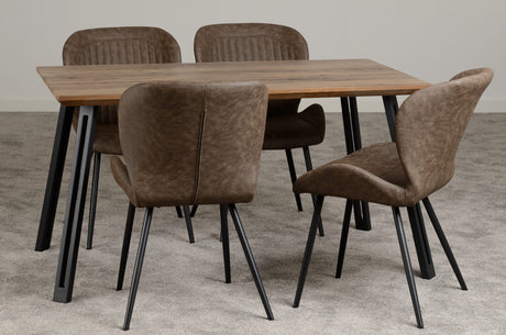 Quebec Straight Edge Dining Table Set with 4 Chairs