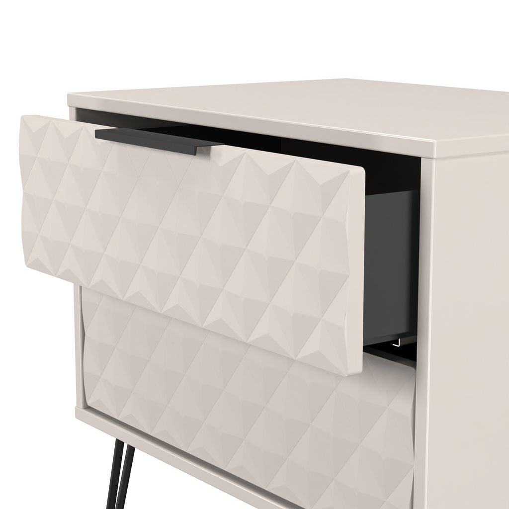 Harlequin 2 Drawer Midi Chest with Black Hairpin Legs