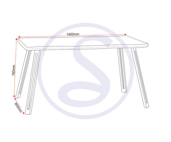 Quebec Wave Edge Dining Table with 4 Sapphire Chairs