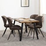 Quebec Wave Edge Medium Dining Table Set with 4 Chairs