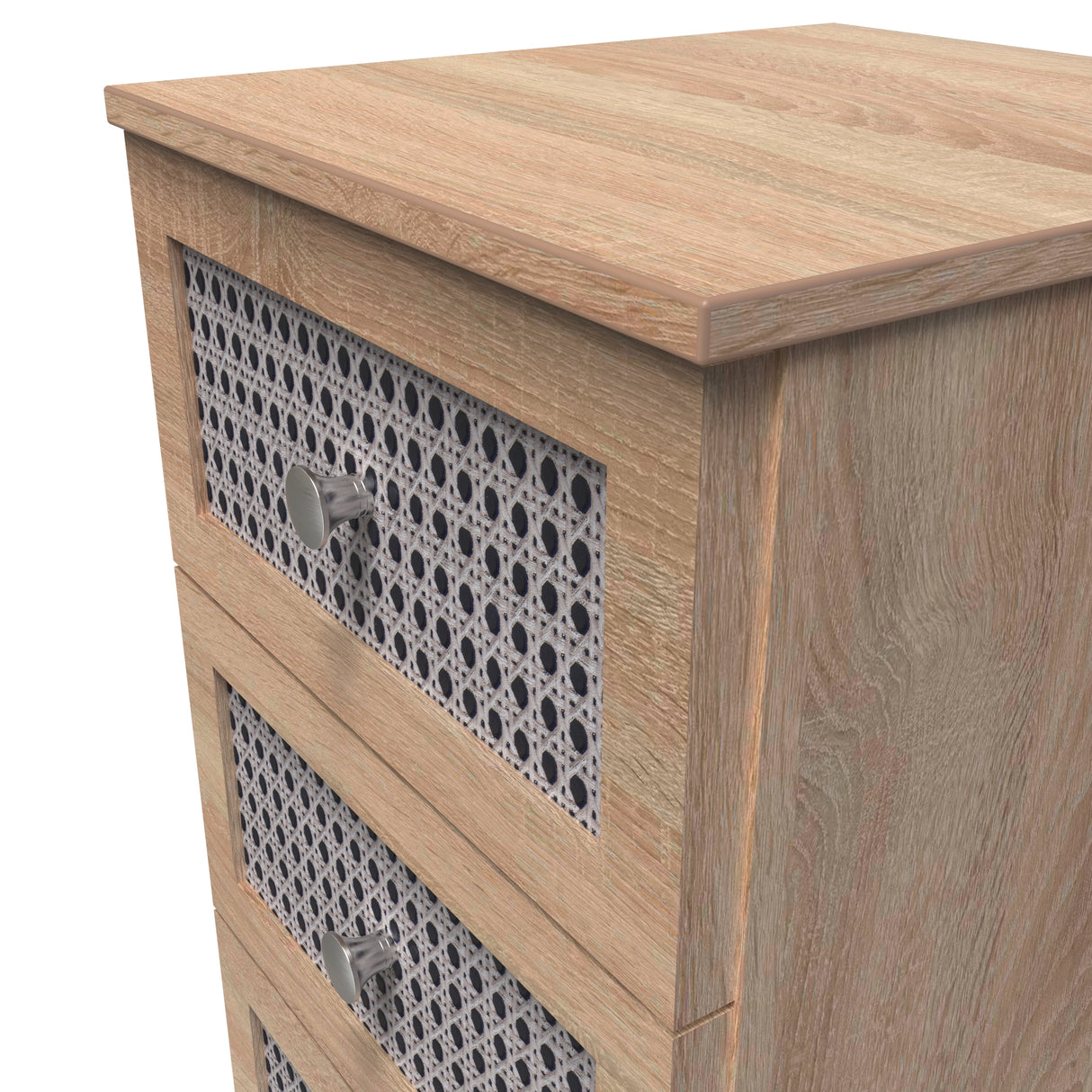 Rattan 3 Drawer Bedside Cabinet