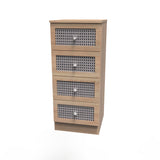 Rattan 4 Drawer Bedside Cabinet