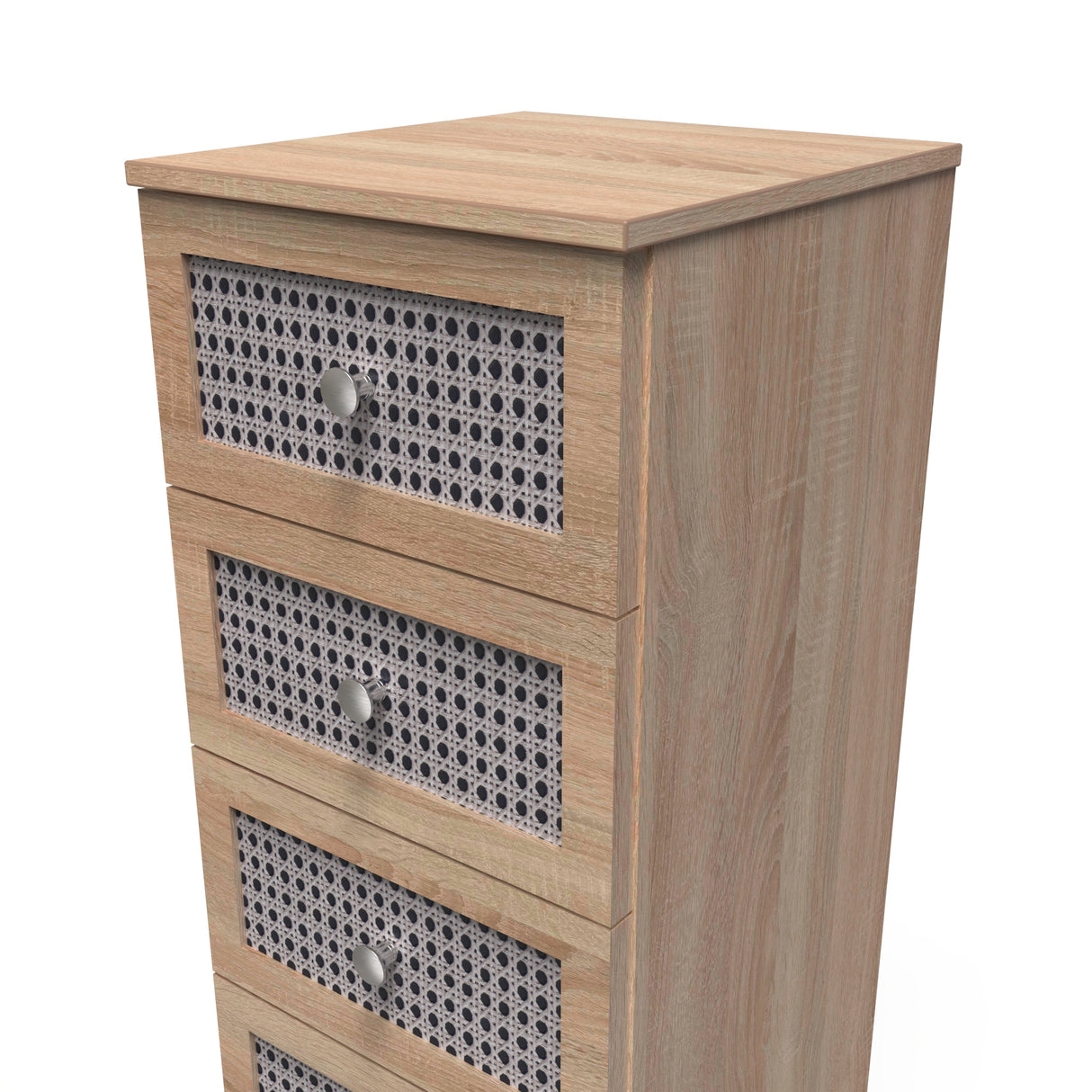 Rattan 4 Drawer Bedside Cabinet