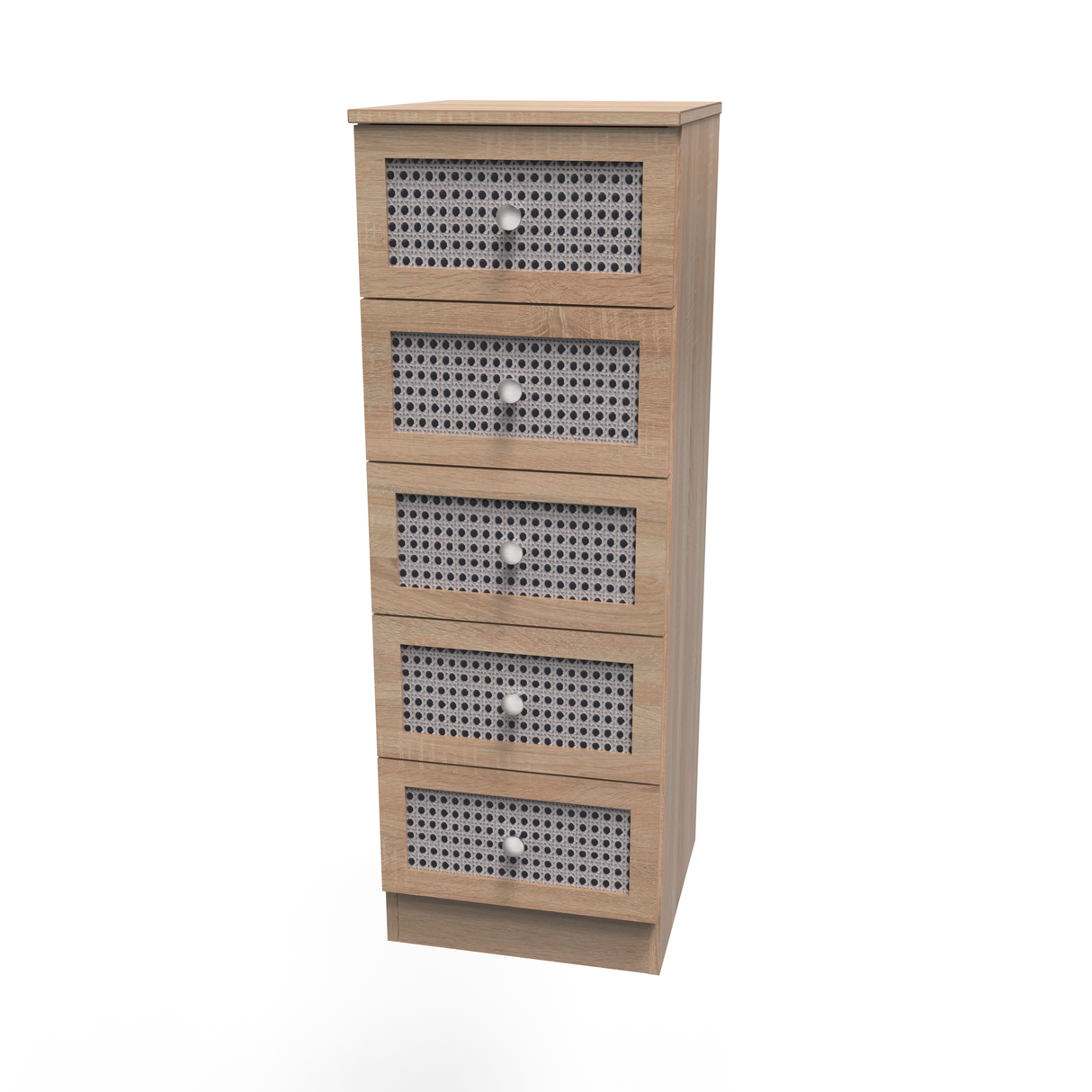 Rattan 5 Drawer Bedside Cabinet