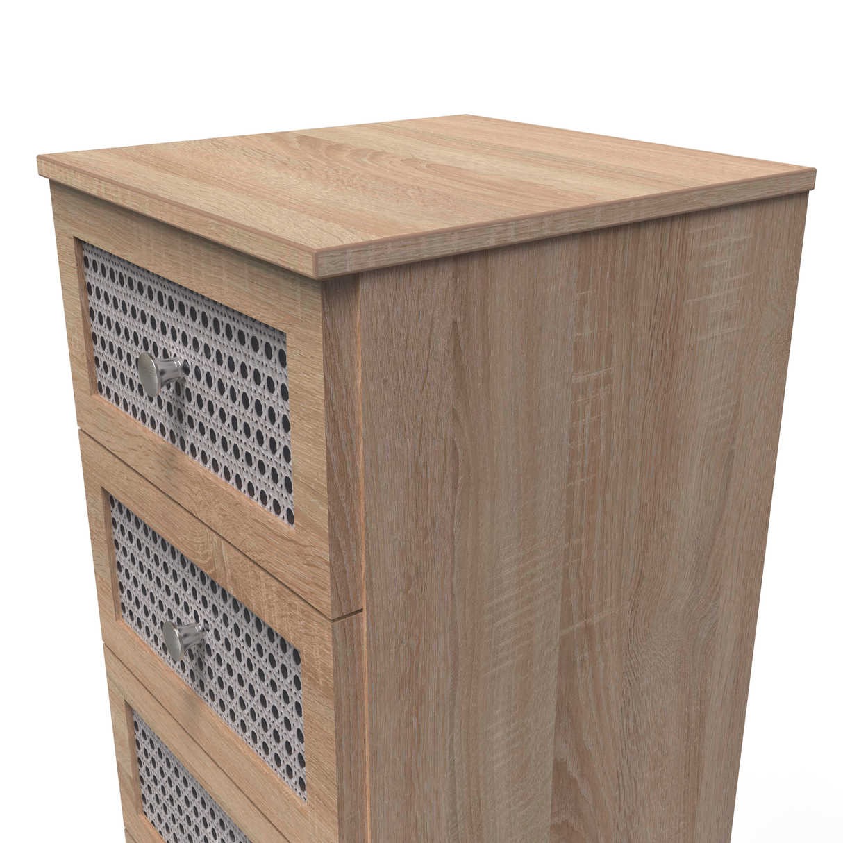 Rattan 5 Drawer Bedside Cabinet