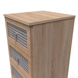 Rattan 5 Drawer Bedside Cabinet