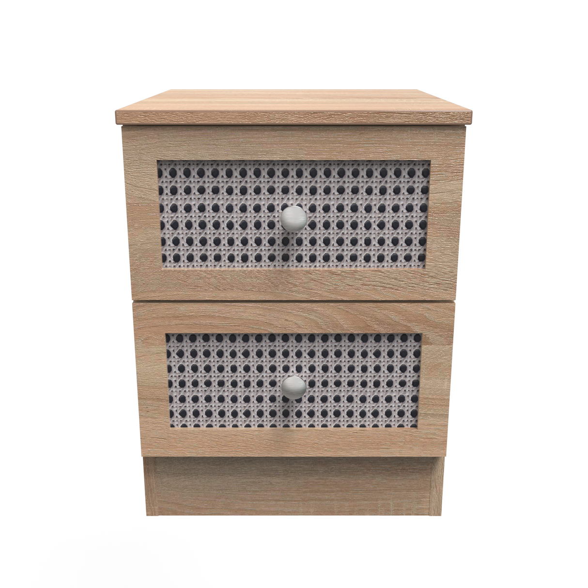 Rattan 2 Drawer Bedside Cabinet