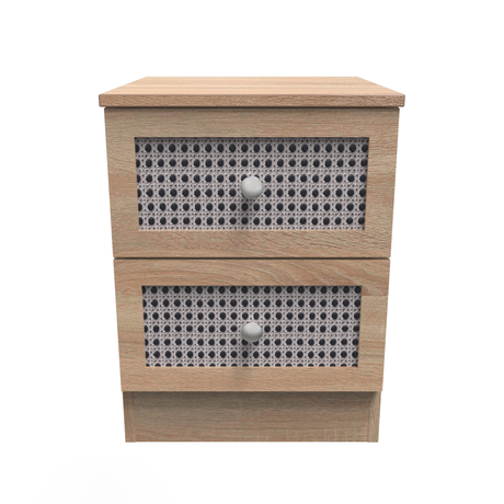 Rattan 2 Drawer Bedside Cabinet