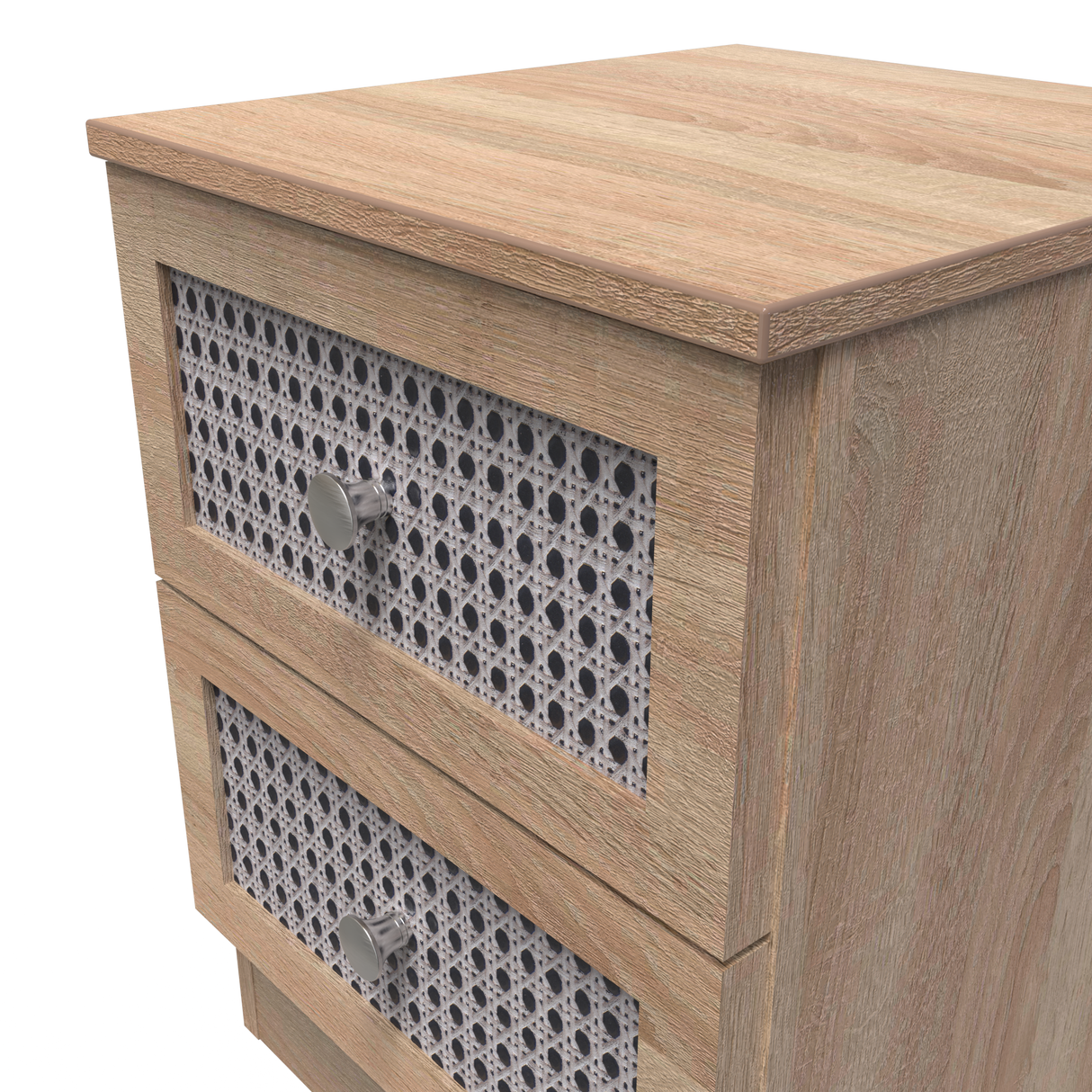 Rattan 2 Drawer Bedside Cabinet