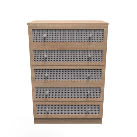 Rattan 5 Drawer Chest