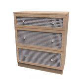 Rattan 3 Drawer Deep Chest