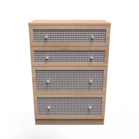 Rattan 4 Drawer Deep Chest