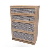 Rattan 4 Drawer Deep Chest