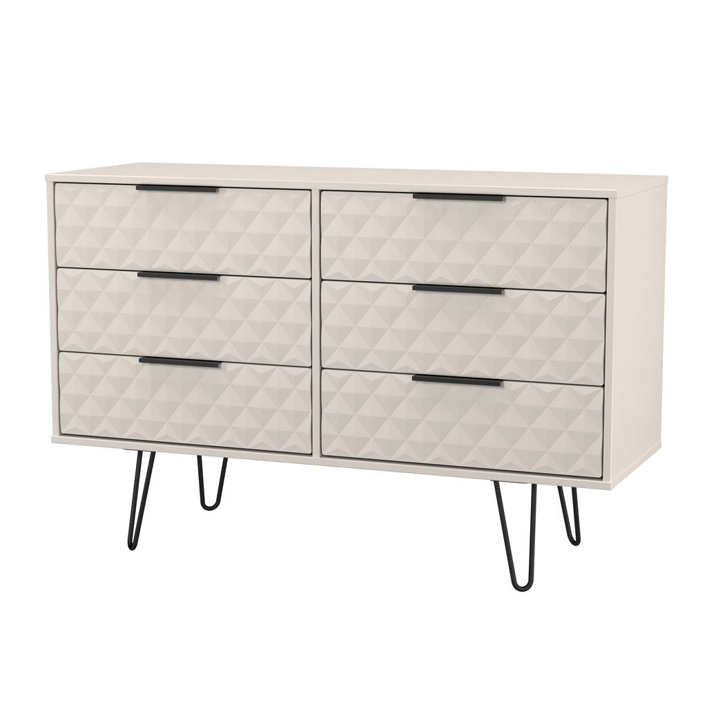 Harlequin 6 Drawer Chest with Black Hairpin Legs