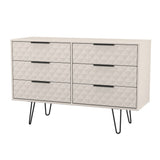 Harlequin 6 Drawer Chest with Black Hairpin Legs