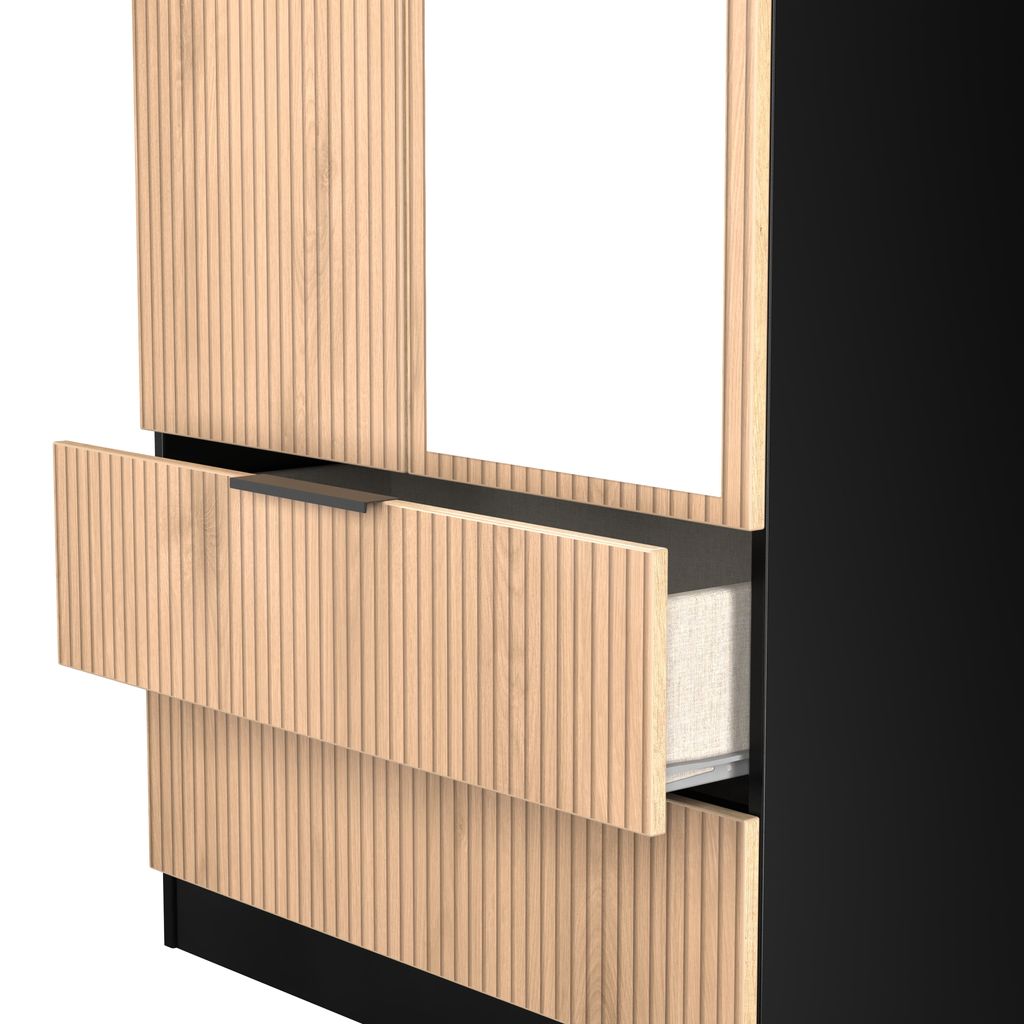Java Mirrored 2 Drawer 2 Door Double Wardrobe