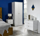 Hong Kong White Marble 2 Door Wardrobe Ready Assembled