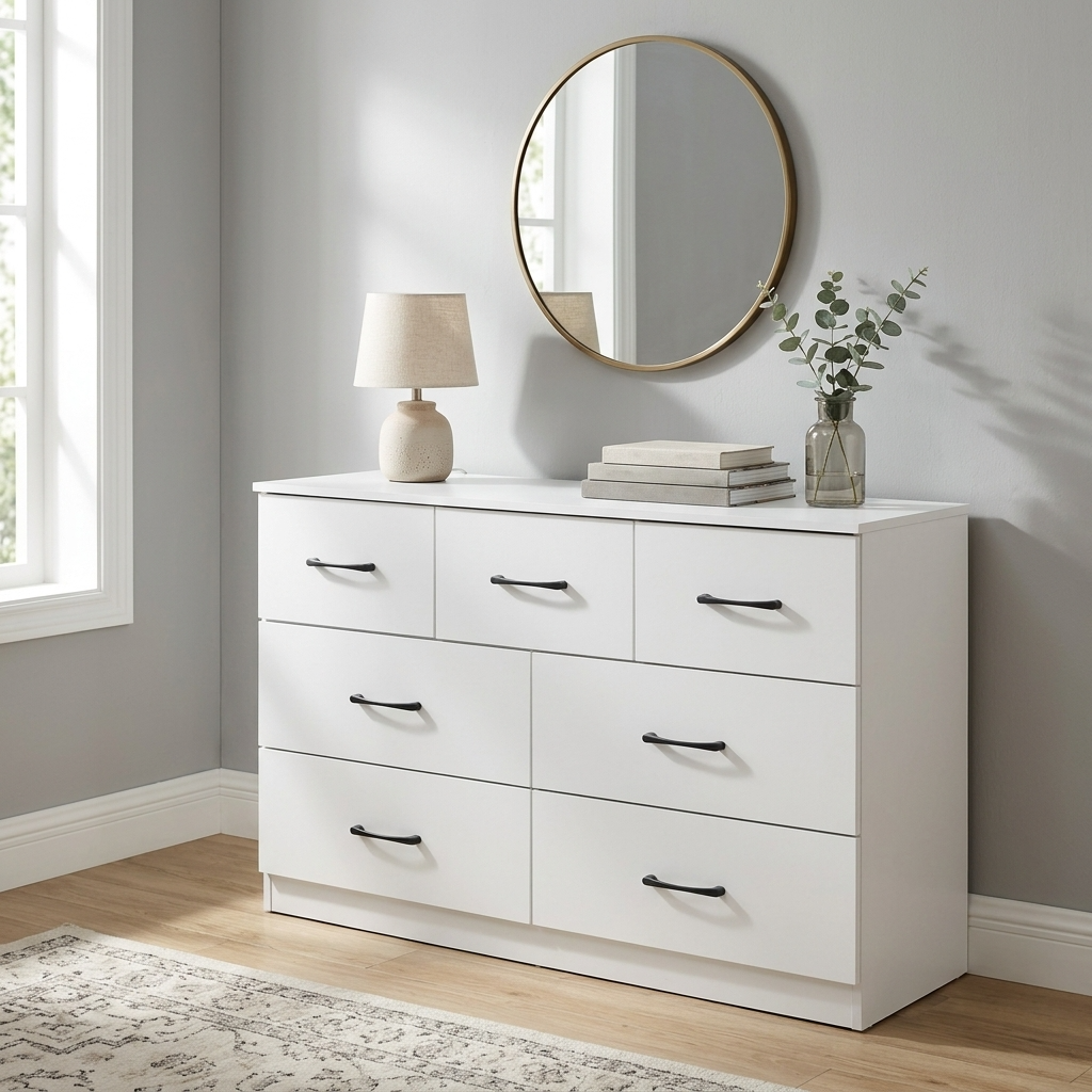 Paddington 3 Door Wardrobe & 7 Drawer Chest 4 Piece Bedroom Set