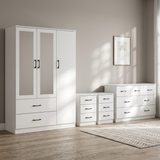 Paddington 3 Door Wardrobe & 7 Drawer Chest 4 Piece Bedroom Set