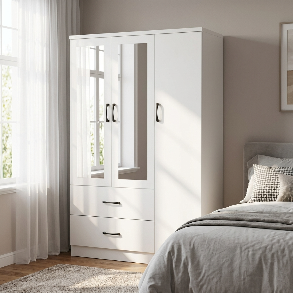 Paddington 3 Door Wardrobe & 7 Drawer Chest 4 Piece Bedroom Set