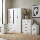 Paddington 4 Door Wardrobe & 3+2 Drawer Chest 4 Piece Bedroom Set