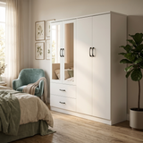 Paddington 4 Door Wardrobe & 7 Drawer Chest 4 Piece Bedroom Set