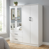 Paddington 4 Door Wardrobe & 3+2 Drawer Chest 3 Piece Bedroom Set