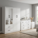 Paddington 4 Door Wardrobe & 7 Drawer Chest 3 Piece Bedroom Set