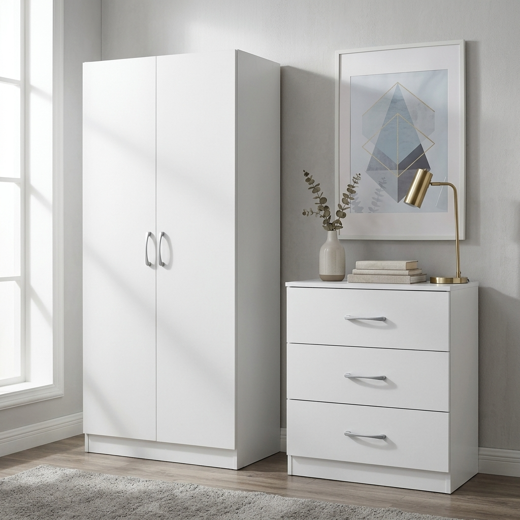 Highbury 2 Door Double Wardrobe & 3 Drawer Chest 2 Piece Bedroom Set
