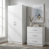 Highbury 2 Door Double Wardrobe & 3 Drawer Chest 2 Piece Bedroom Set
