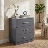 Highbury 3 Drawer Chest of Drawers & 1 Drawer Bedside 2 Piece Bedroom Set
