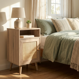 Willow Rattan 2 Door Wardrobe & 4 Drawer Chest 4 Piece Bedroom Set