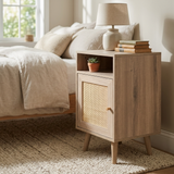 Willow Rattan 4 Door Wardrobe & 4 Drawer Chest 4 Piece Bedroom Set