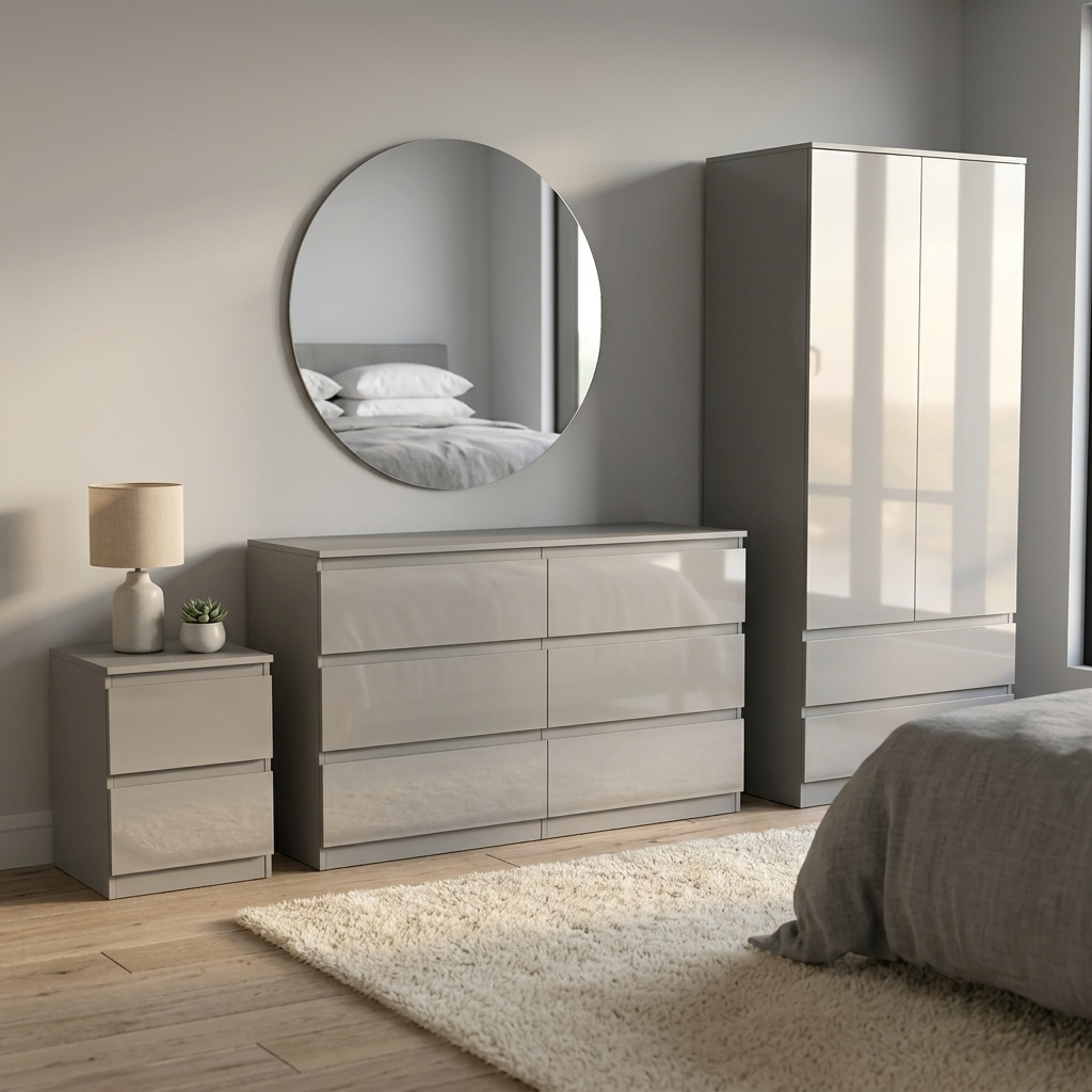 Soho 2 Door Wardrobe, 6 Drawer Chest & Bedside Table Bedroom Set