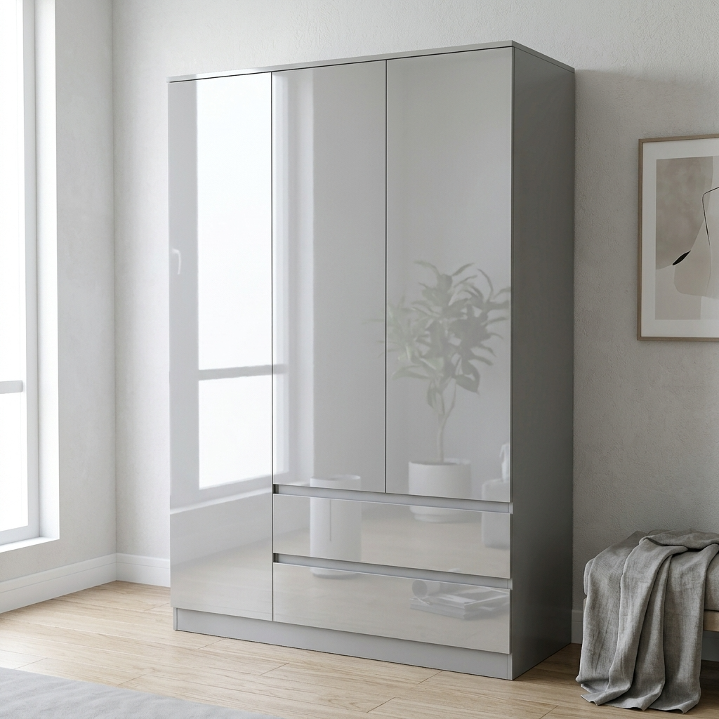 Soho 3 Door Wardrobe, 4 Drawer Chest & Bedside Tables 4 Piece Bedroom Set