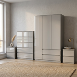 Soho 3 Door Wardrobe, 5 Drawer Chest & Bedside Tables 4 Piece Bedroom Set