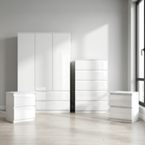 Soho 3 Door Wardrobe, 5 Drawer Chest & Bedside Tables 4 Piece Bedroom Set