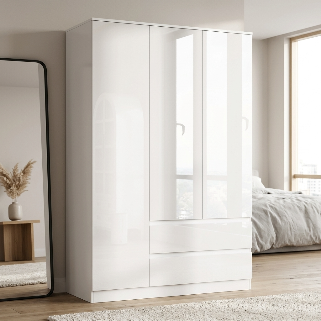 Soho 3 Door Wardrobe, 5 Drawer Chest & Bedside Tables 4 Piece Bedroom Set