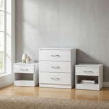 Highbury 3 Drawer Chest of Drawers & 1 Drawer Bedside 3 Piece Bedroom Set