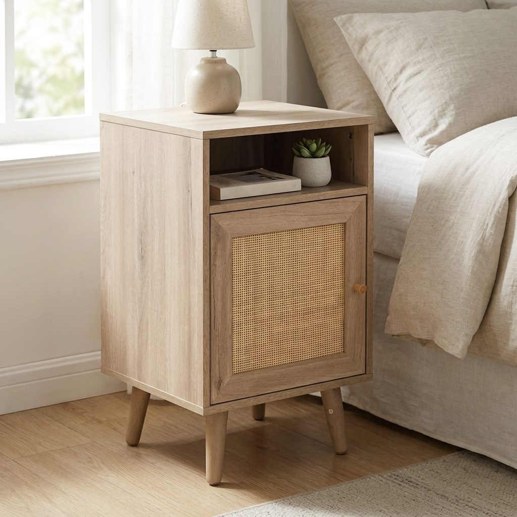 Willow Rattan 4 Door Wardrobe & 4 Drawer Chest 3 Piece Bedroom Set