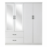 Paddington 4 Door 2 Drawer Mirrored Wardrobe
