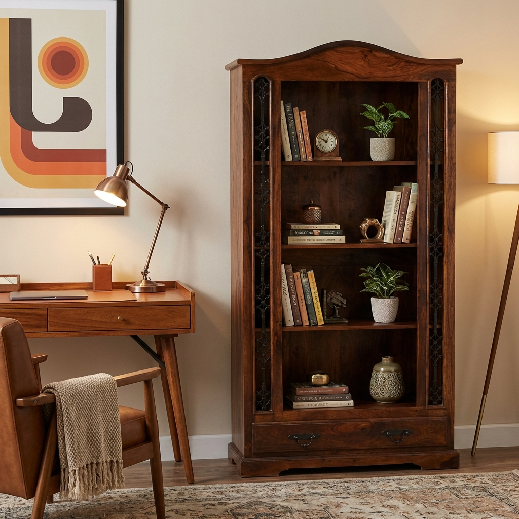 Denali 4 Tier 1 Drawer Bookcase