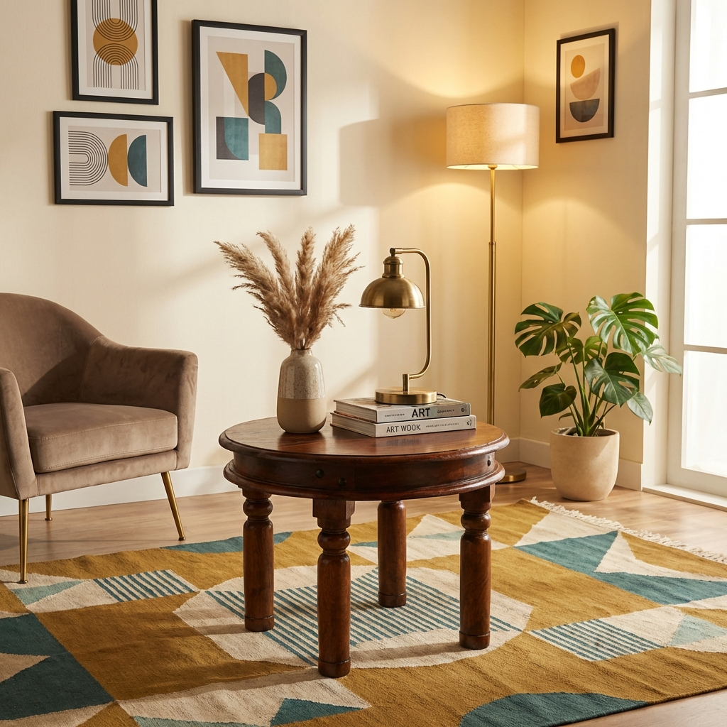 Denali 55cm Round Thacket Coffee Table