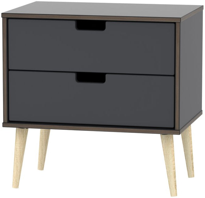 Shanghai 2 Drawer Midi Chest with Wood Legs