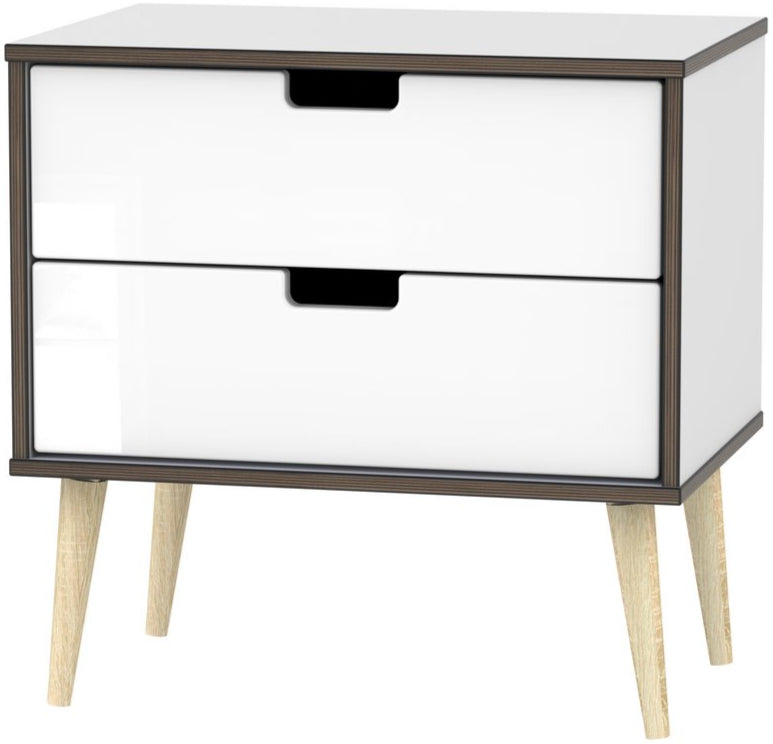 Shanghai 2 Drawer Midi Chest with Wood Legs