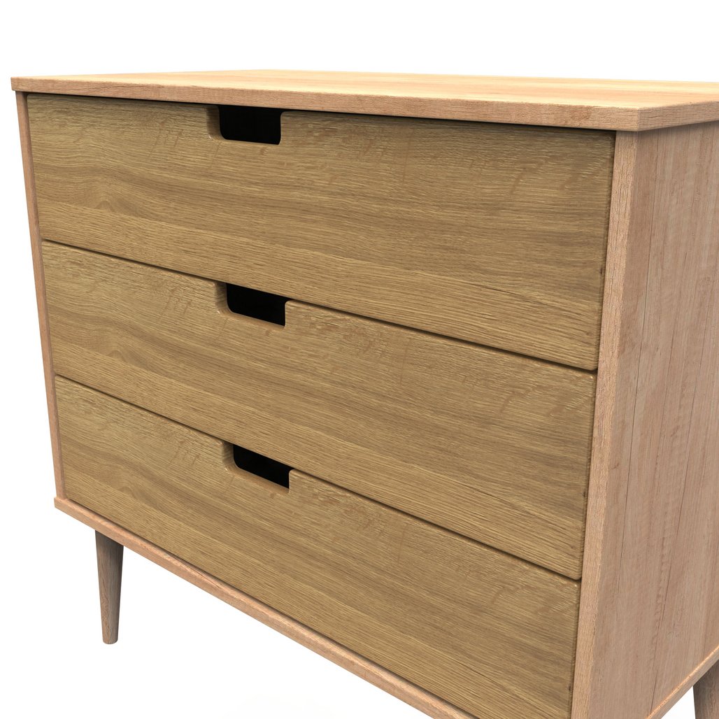 Shanghai 3 Drawer Chest with Wood Legs