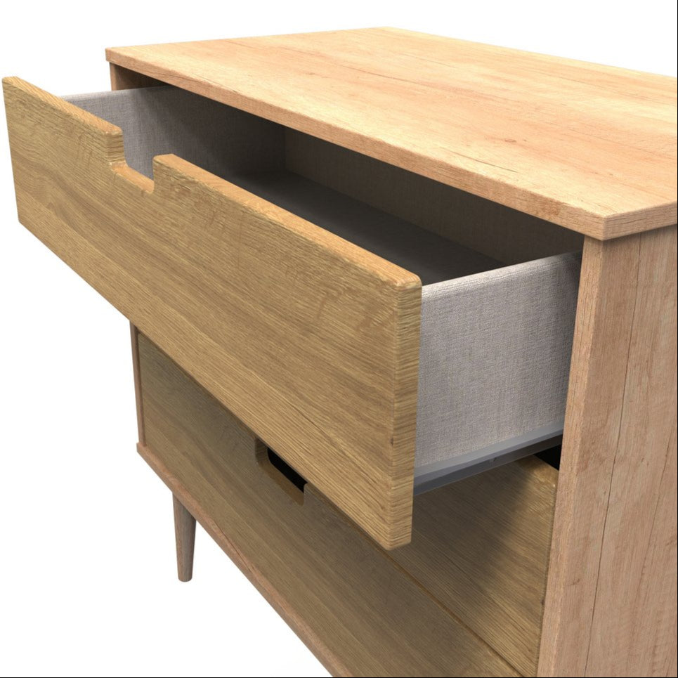 Shanghai 3 Drawer Chest with Wood Legs